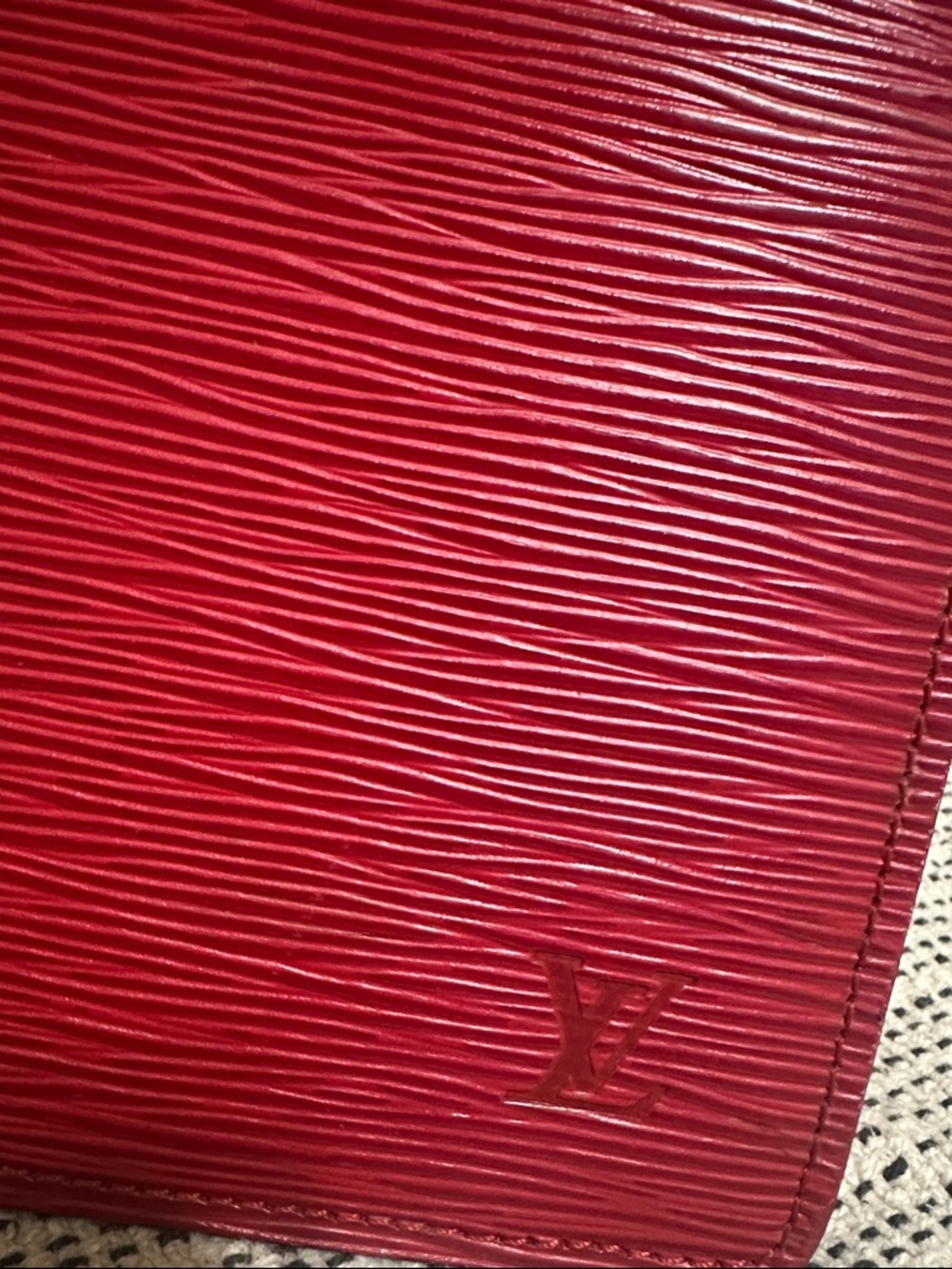 Louis Vuitton Riviera Red Structured Leather Top-Handle Women's Bag - Picture 2 of 16